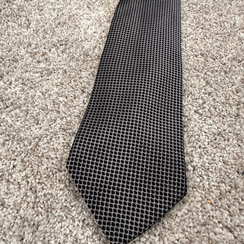 Black and Gray Men's Silk Tie